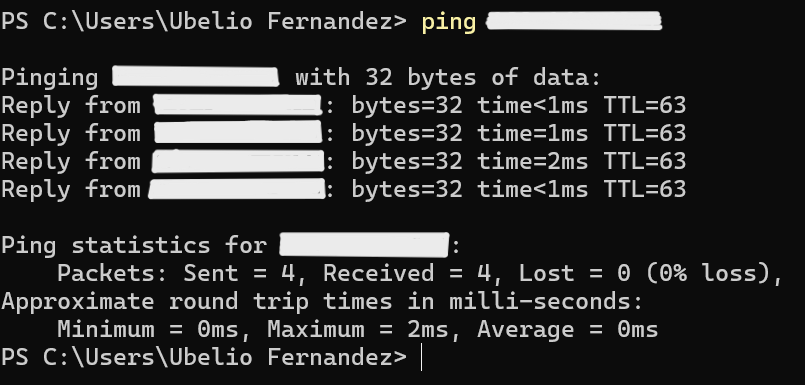 Internal LAN access test